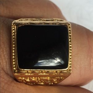18k yellow real gold ring